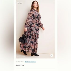 Anthropologie Paisley Maxi Dress - Black and Red